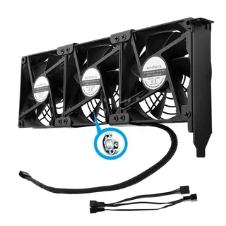 euroharry Grafikkarten-Lüfter3 x 92 mm PWM Lüfter, PCI-Halterung Kühler - GPU-Lüfter,unterstützt 5 V, 7V,12V ?unterstützt unterstützt Support Mainboard sys_fan Schnittstelle