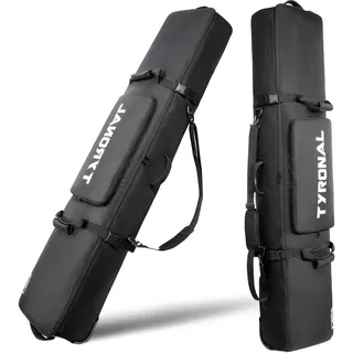 TYRONAL Snowboardtasche mit Rollen, strapazierfähiges 600D-Polyester-Oxford, verschleißfest, gepolsterte Snowboardtasche für einzelne Snowboard- und Snowboardstiefel (DK BLK, 170 cm)