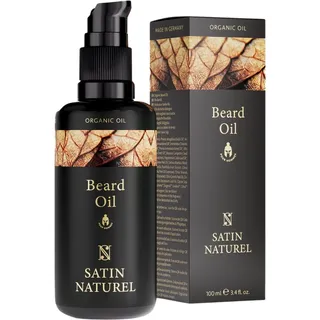 BIO Bartöl kaltgepresst - Bartöl Herren 100ml - Ideales Geburtstagsgeschenk Männer - Intensive tägliche Bartpflege mit männlichem Duft - Bartöl Wachstum - Beard Oil - Satin Naturel ✓