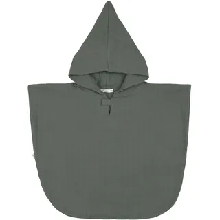 LÄSSIG Kinder Badeponcho aus Musselin mit Kapuze/Muslin Poncho Petrol Green