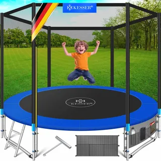 Kesser  Trampoline Komplettset 366 cm inkl. Sicherheitsnetz, Leiter und Randabdeckung blau