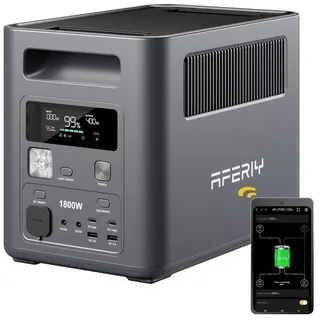 Tragbare Stromstation - Aferiy - P180 - 1024wh - 1800w - Lifepo4 - App Ups - 11 Vielseitige Anschlüsse