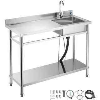 Vevor Spülbecken Edelstahl 120 x 50 x 94 cm