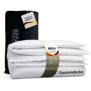 BEFA NATUR Daunendecke Sommer 135x200 cm | 60% Daunen & 40% Federn | 250g Füllgewicht | Allergiker geeignet (NOMITE) | Tierwohl Zertifiziert (DOWNPASS) | Oeko-TEX Klasse 1 | Made in Germany