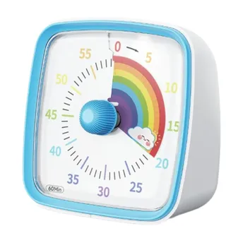 Visueller Timer für Kinder und Klassenzimmer | 60-Minuten-Countdown-Timer für den Schreibtisch - Lautloser Lerntimer Mit Regenbogenmuster