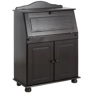 OTTO home Sekretär OTTO HOME "Mette, Schreibtisch im Landhausstil", braun (dunkelbraun), B:82cm H:107cm T:39cm, Sekretäre, Sekretär, aus Massivholz, Breite 82 cm