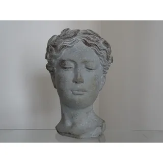 Blumentopf Topf Pflanzkopf Pflanztopf Kopf Junge Zement  Antik Stil Deko