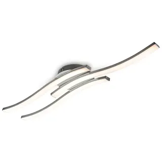 B.K.Licht - Deckenleuchte 56,5x12 cm - 18W, 1440lm, led, warmweiß, silberfarbig