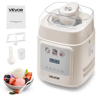 Vevor Eismaschine mit Kompressor Weiß 1 l