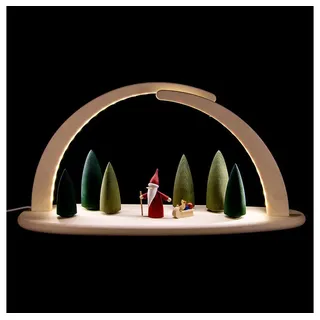 Seiffener Volkskunst | LED Lichterbogen Schwibbogen 42x21cm | Original Erzgebirgische Volkskunst | 15376 | Weihnachten Weihnachtsbogen | Weihnachtswichtel
