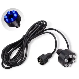 CLGarden LED Ring für Springbrunnen Quellsteinbeleuchtung blau 12 Volt inkl. Schlauchanschluss LED Beleuchtung Kranz