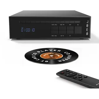 SMSL PL20 HiFi CD-Spieler für Zuhause, CD-Ripper, Bluetooth-Autoradio-CD-Player, 2×CS43131-Chip, USB-Stick/Bluetooth-Eingang, RCA/BT/3,5mm/4,4mm Symmetrisch/Optisch/Koaxial Digitaler Ausgang (Schwarz)