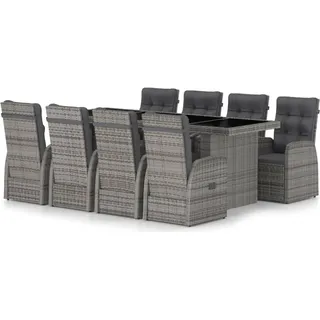 vidaXL Garten-Essgruppe 9-tlg. grau 3059340