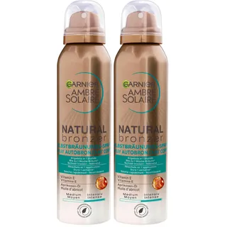Garnier Selbstbräuner für Gesicht und Körper, Langanhaltende, natürliche Bräune, Ambre Solaire Natural Bronzer Selbstbräunungs-Spray, 1 x 150 ml (Packung mit 2)