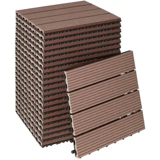 Tectake Terrassenfliesen Tegulas 31 x 31 x 2 cm braun