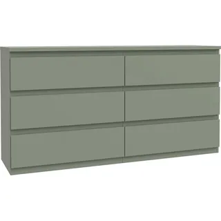 Forte Kommode »Edmore«, große Kommode, grifflose Front, Stauraum, 6 Schubladen grün