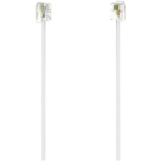 Hama Telefon (analog) Anschlusskabel [1x RJ11-Stecker 6p4c - 1x RJ11-Stecker 6p4c] 3m Weiß