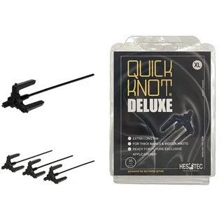 Quick Knot Deluxe® | Mähnenklammer für Dutt | Geeignet für Pferde und Ponys | Standard oder XL | Schwarz, Braun & Weiß (XL, Schwarz)