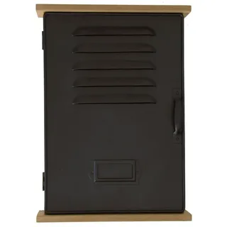 Out of the Blue ootb Schlüsselkasten mit 6 Haken Holz Metall 20·27.5cm Braun Schwarz Magentverschluss