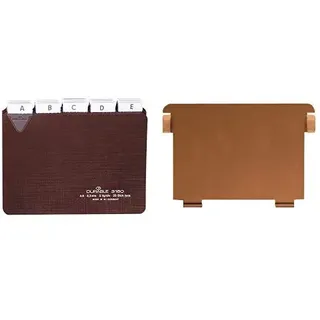 Durable 316011 Leitkarten (A6 quer) 25-teilig, 1 Stück & HAN 6, Metall-Stützplatte DIN A6 quer, für HAN Holz-Karteikästen und Karteitröge, braun