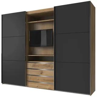 WIMEX Schwebetürenschrank »Magic by fresh to go«, tolles EXTRA: mit drehbarem TV-Element, mittig mit Schubladen, grau