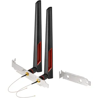 Superbat WLAN PC Antennenkit 8dBi 2,4/5,8GHz RP-SMA/U.FL, 2er-Set | WiFi Ersatzantenne mit 2×20cm RG178-Pigtails und 2 Slotblenden | Für Mini-PCIe-Karte, Router, Hotspot, Kamera und IoT-Gateway