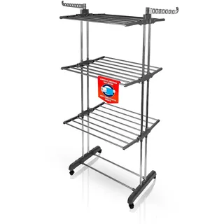 BigDean Wäscheständer Turm 16 m grau