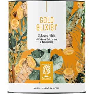 NATURTREU Goldene Milch mit Kurkuma, Zimt, Lucuma & Ashwagandha - Goldelixier Naturtreu® Pulver