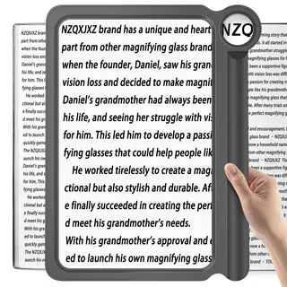 NZQXJXZ 30X 5X Leselupe für Senioren Groß, Große und Leichte Lupe, Bieten Volle Buchseite Sichtbereich, Perfekte Handheld Lupe für das Lesen von Kleinen Drucke und Low Vision, Grau