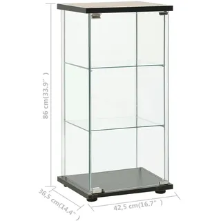 vidaXL Vitrinenschrank Hartglas Schwarz
