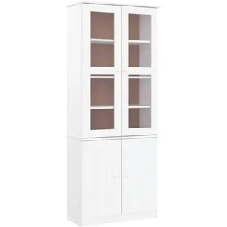 vidaXL Vitrinenschrank ALTA 77 x 35 x 186,5 cm Weiß