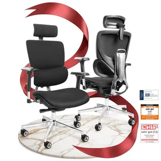 clouvou MasterSeat Bürostuhl Ergonomisch – Schwarz