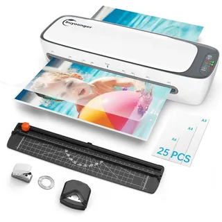 Laminiergerät, Laminiergerät A3 A4 Mit 25Pcs Laminierfolien, 6-in-1 Laminiergerät A3 A4 A5 A6, Laminator Mit papierschneider Eckenabrunder, Laminiermaschinen Für Fotos Für Den Heimgebrauch Büro Schule