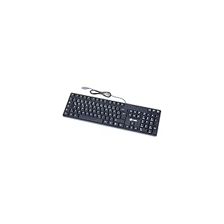 MCSaite 104 Schwarze Standard PS2 Tastatur mit Kabel mit Ziffernblock - Tastaturen (mit Ständern, Wasserdicht, QWERTZ Deutsch, Kompatibel mit Windows)