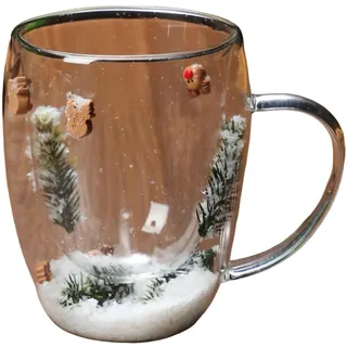 Weihnachtstasse Weihnachtsgeschenke Gläser Doppelwandige Gläser Tassen Kaffeetassen Christmas Mug Weihnachtsbecher Weihnachtsgläser Geschenk Weihnachten Teetasse (B)