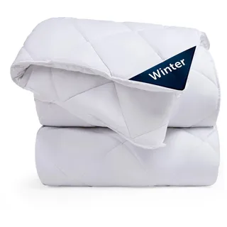 Blumtal Winterdecke 155x220 cm - extra dicke Winter Decke | Steppdecke 155x220 Winter - Bettdecke Winter 155x220 - Steppbettdecke 155x220 - Weiß, Textil, Füllung: Polyester, Rechteckig, Schlaftextilien, Bettdecken, Winterdecken