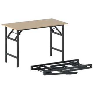 Klapptisch FAST READY, 120x60 cm, schwarzes Metallgestell, Buche