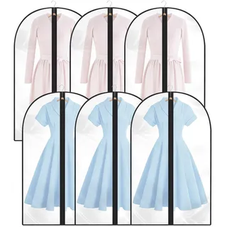 Kleidersack,6 Stück Kleidersäcke 60 * 100cm mit Reißverschluss,Transparent Anzug Aufbewahrung,für Anzüge Kleider Mäntel Sakkos Hemden Abendkleider Anzugsack Kleiderhülle