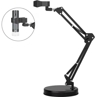 Max 53cm Einstellbarer Universalständer für Digitale Mikroskope – 360° drehbarer Arm, Tischklemme im Lieferumfang enthalten – Unterstützt USB/WiFi-Mikroskope mit einem Durchmesser von bis zu 6 cm