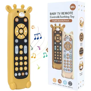 Orzbow Baby Spielzeug 6 Monate +, Einstellbare Lautstärke Baby Fernbedienung Spielzeug, Frühes Pädagogisches Musik Babyspielzeug mit Mehrstufigen Knöpfen, Montessori Spielzeug Baby, Klassisch Schwarz