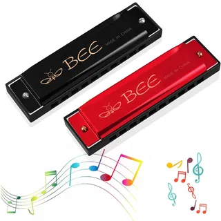 2 Stück Mundharmonika,10 Löcher mundharmonika Diatonisch,Mouthharp,Mundharmonika C,Mundharmonika,Major Blues Harmonika,Harmonica,Student,Fortgeschrittene und Anfänger