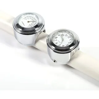 Duokon Thermometer 7/8 Zoll Motorrad Lenkeruhr und Thermometer, Weiß