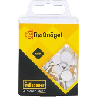 IDENA 334025 - Reißnägel, 120 Stück, weiß