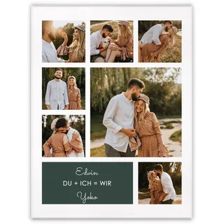 Maverton Leinwandbild mit eigenem Foto, personalisiertes Foto Leinwand | Mit Holzrahmen, Größe 30x40 oder 50x70, Fotoleinwand Collage, Fotobild auf Leinwand für Paar, wir, 30 x 40 cm
