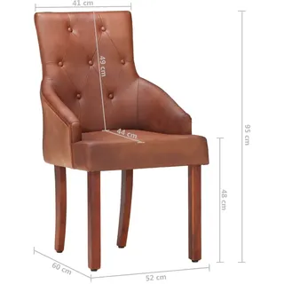 vidaXL Esszimmerstühle 4 Stk. Braun Echtes Ziegenleder