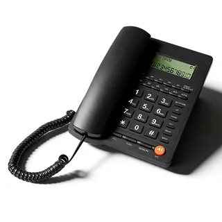 SENECESLI Schnurgebundenes Festnetztelefon mit Digitalem Anrufbeantworter mit Anruferkennung, Einstellbarem Rufton über Große Tasten, kein Strom Erforderlich für den Notfall und das Heimbüro (Black)