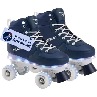 Hudora Rollschuhe Roller Skates Inlineskates Rollschuhe LED Rollen Kinderrollschuhe, (Set, 1-St., Roller Skates), Skates Freizeitroller Rollschuh Kinder Mädchen Jungen Größe 31/32