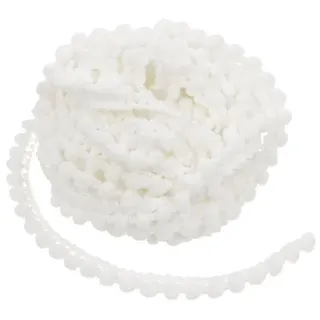 buttinette Pompon-Borte Polyacryl Weiß 8 mm 5 m