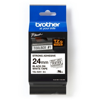 Brother TZe-S251 schwarz auf weiß 2,4cm x 8m