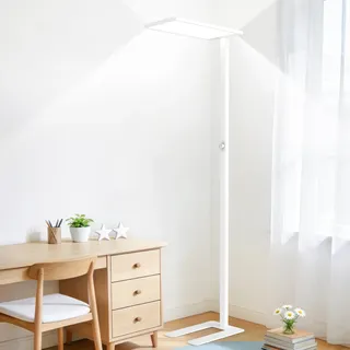 LES FLEURS 120W LED Stehlampe,10000lm Vollspektrum Augenpflege Leselampe, 195cm Stehlampe Dimmbar mit 4000K natürlichem Tageslicht, Stehlampe Wohnzimmer, Stehleuchte für Schlafzimmer, Studien und Büro